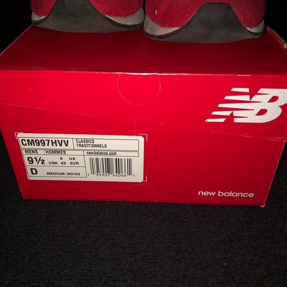 New Balance 997H shoes. Mens size 9.5 US. Red/Gray color. - Picture 14 of 14